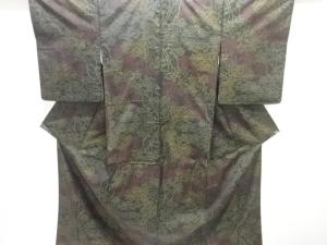草花模様織り出し本場泥大島紬着物